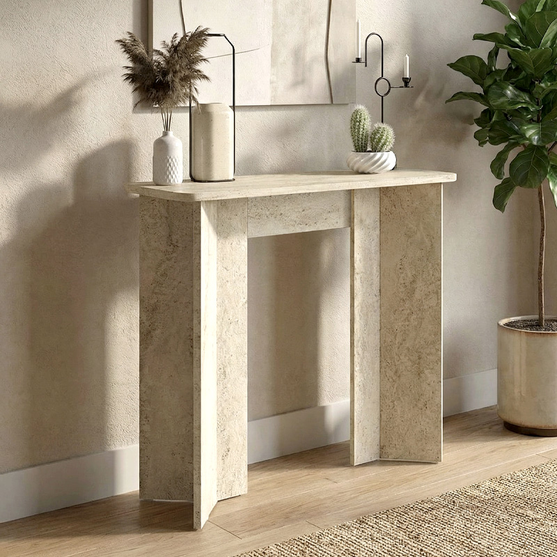 Κονσόλα Mara Megapap Χρώμα Travertine 90X29,6X91,8Εκ.