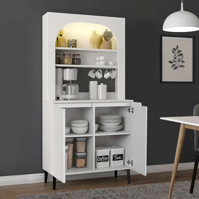 Έπιπλο Κουζίνας Με Led Melinta 2 Megapap Χρώμα Λευκό 90X40X181,8Εκ.