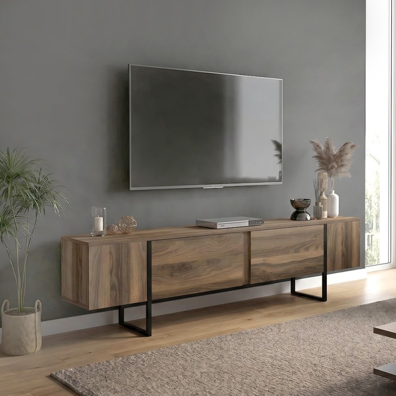 Έπιπλο Τηλεόρασης Orontes Megapap Χρώμα Καρυδί 180X29,6X50Εκ.