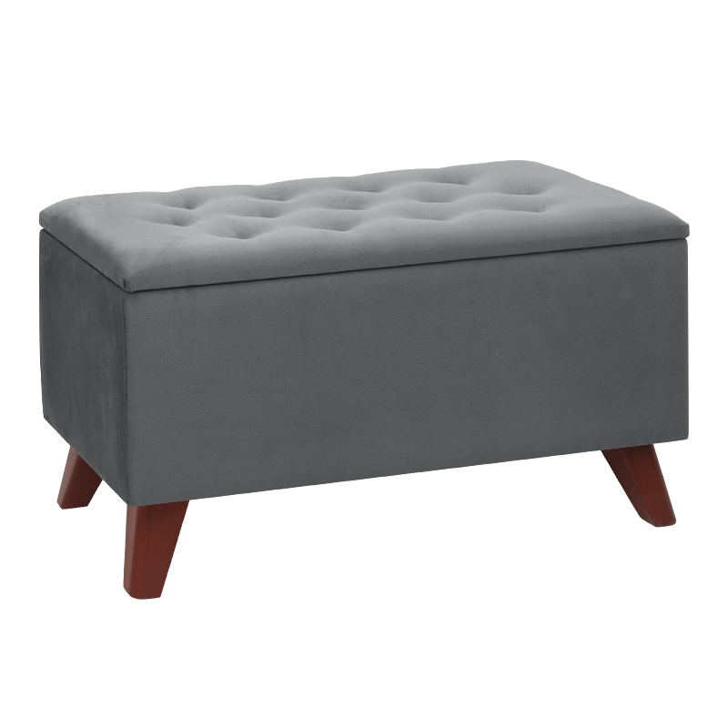 Σκαμπώ - Ταμπουρέ Lotus Megapap Βελούδινο Χρώμα Γκρι 90X40X50Εκ. Σκαμπώ - Ταμπουρέ Lotus Megapap Βελούδινο Χρώμα Γκρι 90X40X50Εκ.