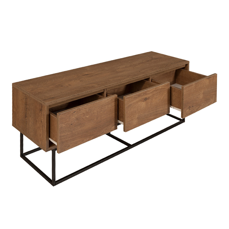 Έπιπλο Τηλεόρασης Amedeo Megapap Από Μελαμίνη Χρώμα Καρυδί 140X40X50Εκ.