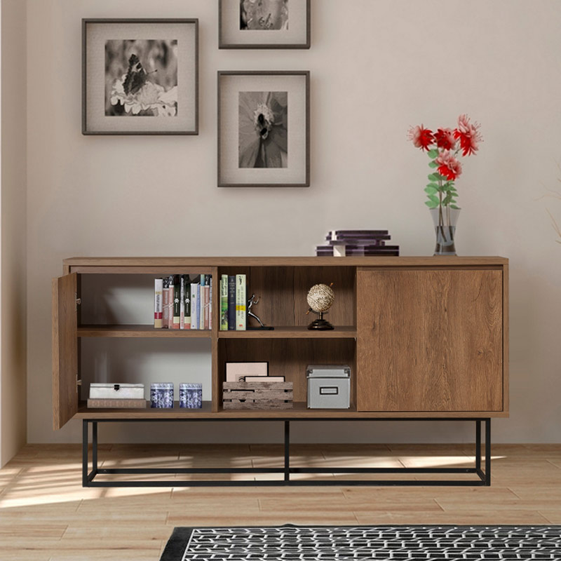 Μπουφές Amedeo Megapap Από Μελαμίνη Χρώμα Καρυδί 140X36X72Εκ.