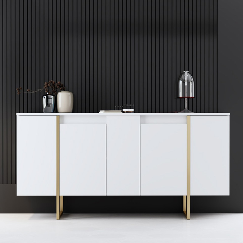 Μπουφές Luxe Megapap Χρώμα Λευκό - Χρυσό 160X35X80Εκ.