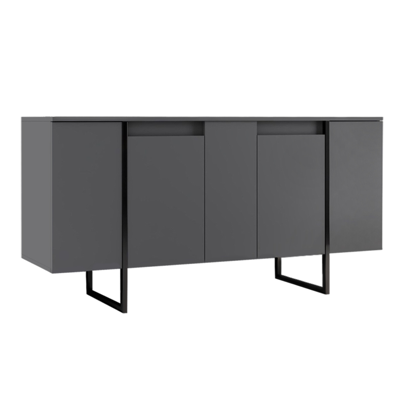 Μπουφές Luxe Megapap Χρώμα Ανθρακί 160X35X80Εκ.