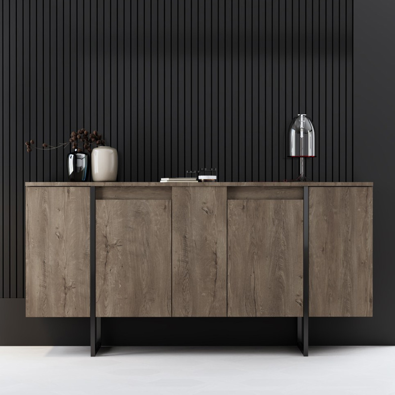 Μπουφές Luxe Megapap Χρώμα Καρυδί 160X35X80Εκ.