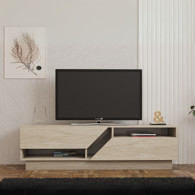 Έπιπλο Τηλεόρασης Koza Megapap Χρώμα Travertine 160X40X45Εκ.