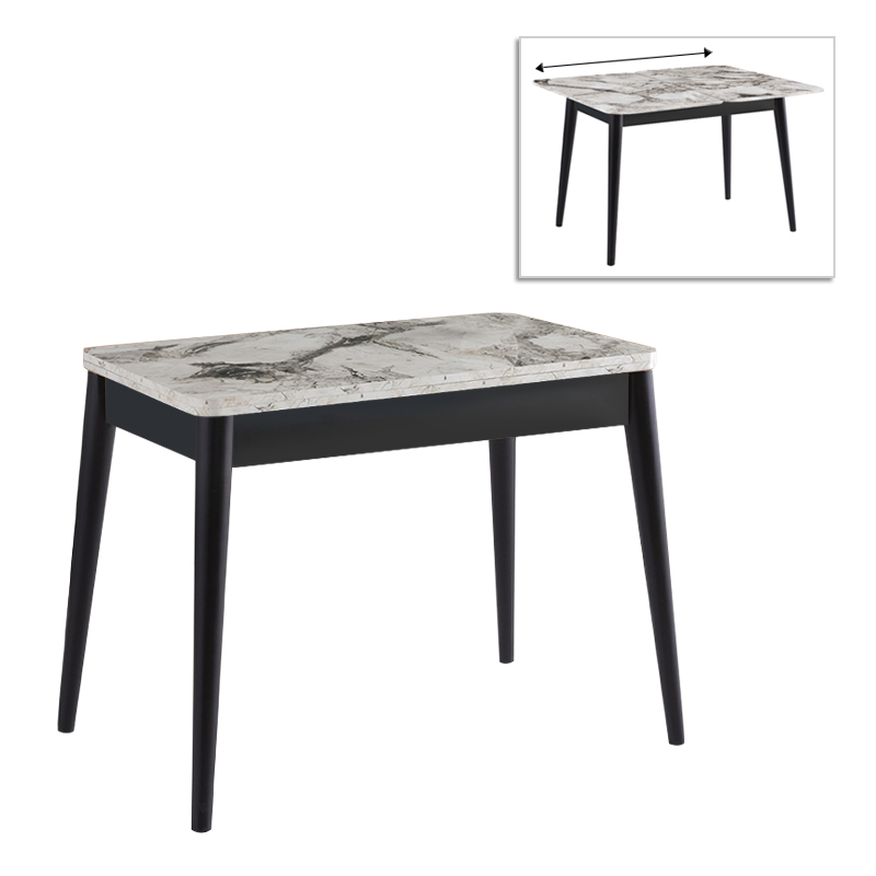 Τραπέζι Dolunay Megapap Επεκτεινόμενο Χρώμα Λευκό Εφέ Μαρμάρου - Μαύρο 100X60(120X100)X79,5Εκ. Τραπέζι Dolunay Megapap Επεκτεινόμενο Χρώμα Λευκό Εφέ Μαρμάρου - Μαύρο 100X60(120X100)X79,5Εκ.