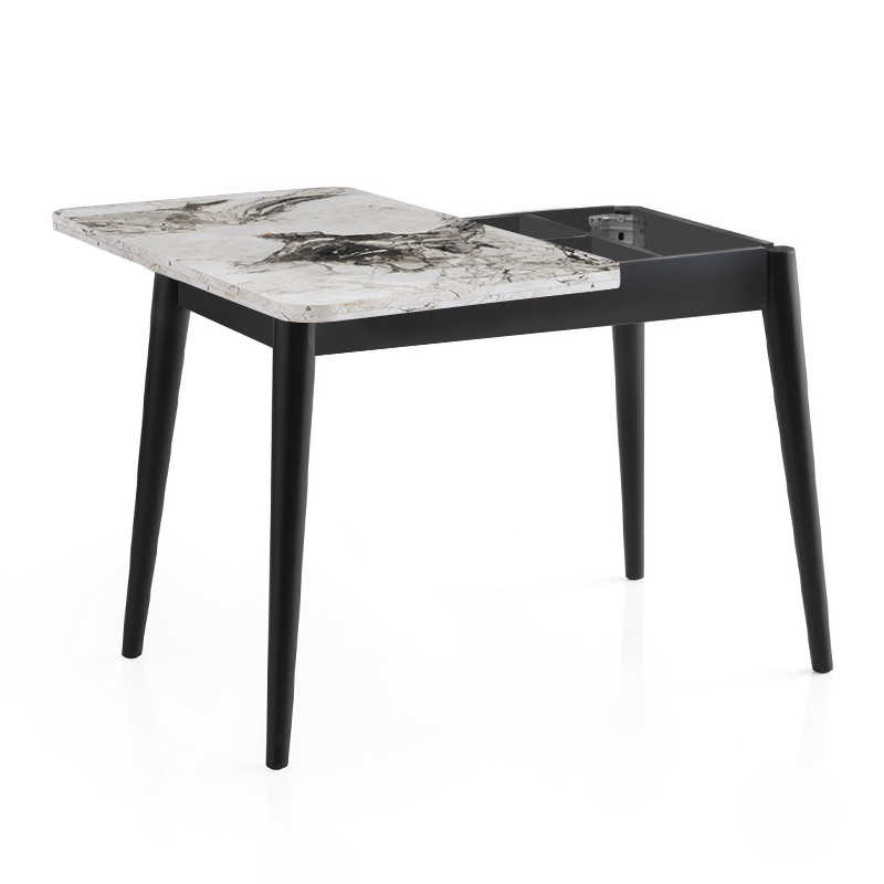 Τραπέζι Dolunay Megapap Επεκτεινόμενο Χρώμα Λευκό Εφέ Μαρμάρου - Μαύρο 100X60(120X100)X79,5Εκ. Τραπέζι Dolunay Megapap Επεκτεινόμενο Χρώμα Λευκό Εφέ Μαρμάρου - Μαύρο 100X60(120X100)X79,5Εκ.