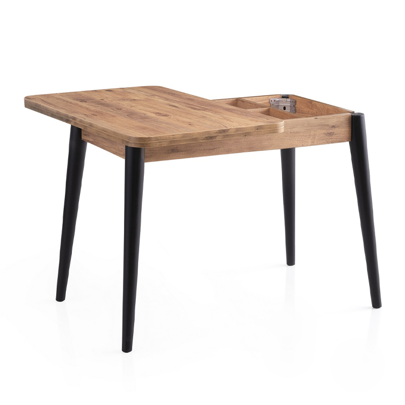 Τραπέζι Dolunay Megapap Επεκτεινόμενο Χρώμα Atlantic Pine - Μαύρο 100X60(120X100)X79,5Εκ. Τραπέζι Dolunay Megapap Επεκτεινόμενο Χρώμα Atlantic Pine - Μαύρο 100X60(120X100)X79,5Εκ.