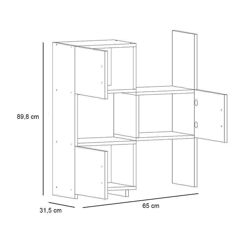 Ντουλάπι Κουζίνας - Μπάνιου Anna Megapap Χρώμα Λευκό 65X31,5X89,8Εκ.