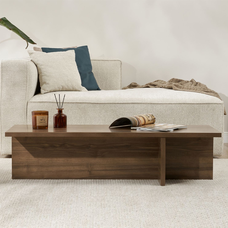 Τραπεζάκι Σαλονιού Harbor Megapap Χρώμα Καρυδί 120X45X30Εκ.