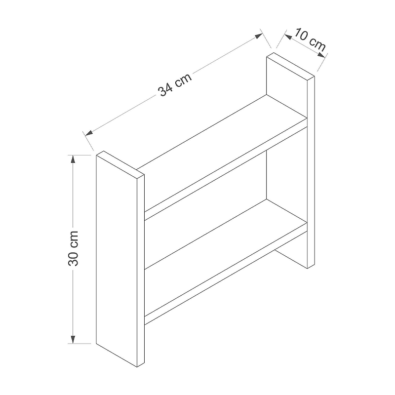 Ραφιέρα Κουζίνας Denver Megapap Χρώμα Sapphire Oak 34X10X30Εκ.