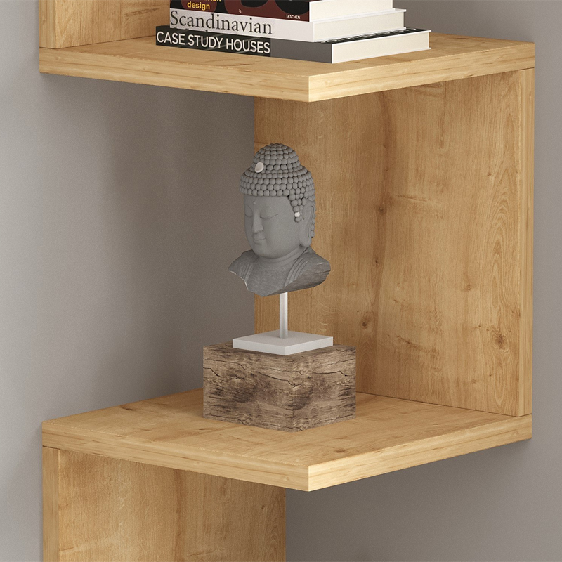 Ραφιέρα Τοίχου Zikzak Megapap Χρώμα Sapphire Oak 25X25X105,4Εκ.