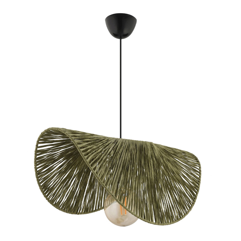 Φωτιστικό Οροφής Taco Megapap E27 Γιούτα Μονόφωτο Χρώμα Πράσινο 51X36X55Εκ.