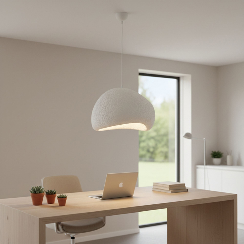 Φωτιστικό Οροφής Nua Megapap E27 Fiberglass Μονόφωτο Χρώμα Λευκό 40X38X120Εκ.