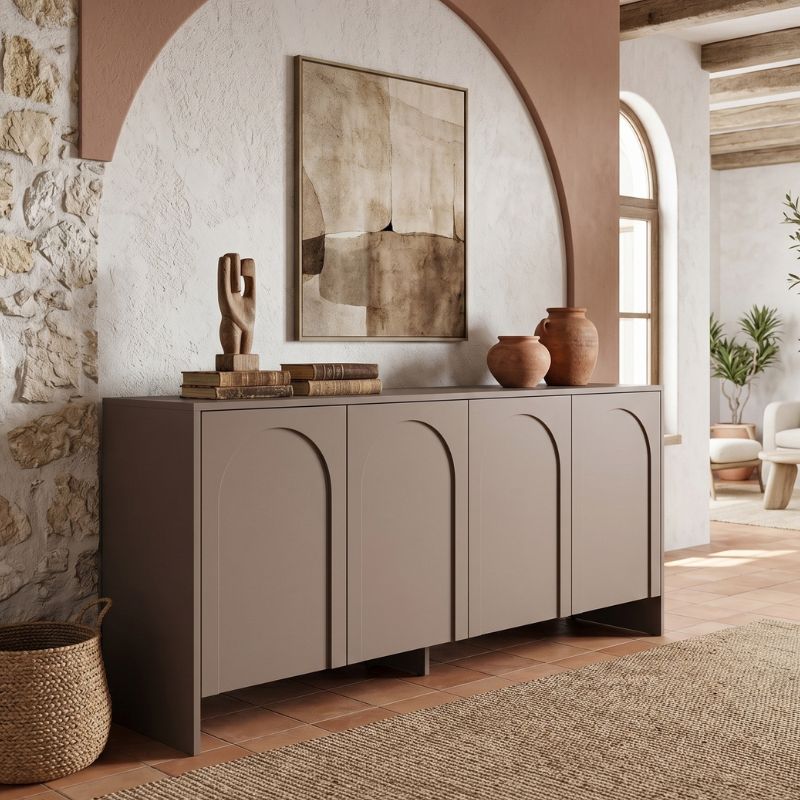 Μπουφές Aurelia Megapap Χρώμα Μόκα 180X45X80Εκ.