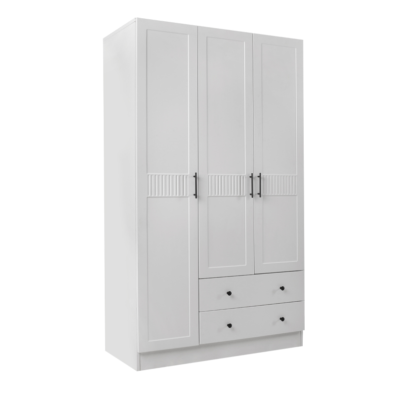 Ντουλάπα Ρούχων Jenna Megapap Τρίφυλλη Χρώμα Λευκό 105X50X182Εκ.