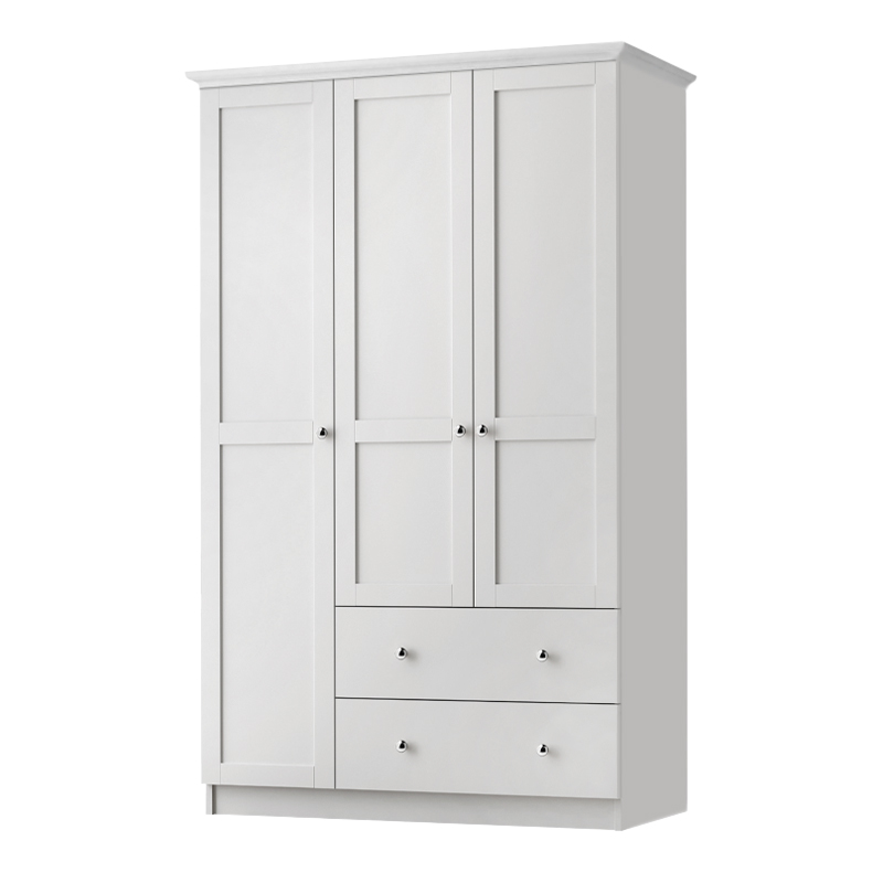 Ντουλάπα Ρούχων Emily Megapap Τρίφυλλη Χρώμα Λευκό 105X50X210Εκ.