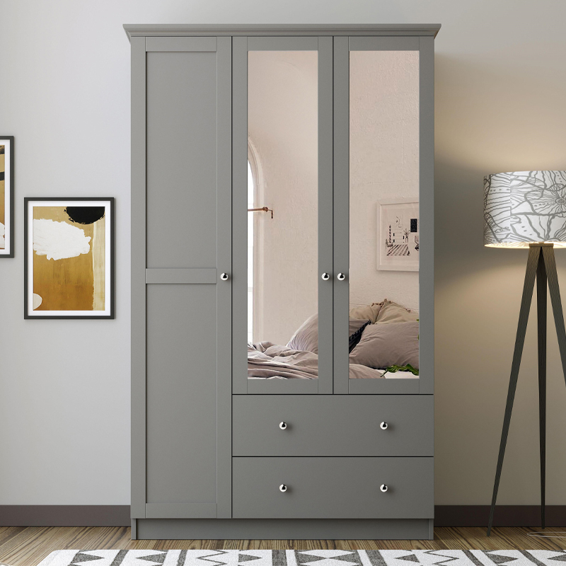 Ντουλάπα Ρούχων Emily Megapap Τρίφυλλη Με Καθρέπτη Και Συρτάρια Χρώμα Ανθρακί 105X50X210Εκ. Ντουλάπα Ρούχων Emily Megapap Τρίφυλλη Με Καθρέπτη Και Συρτάρια Χρώμα Ανθρακί 105X50X210Εκ.