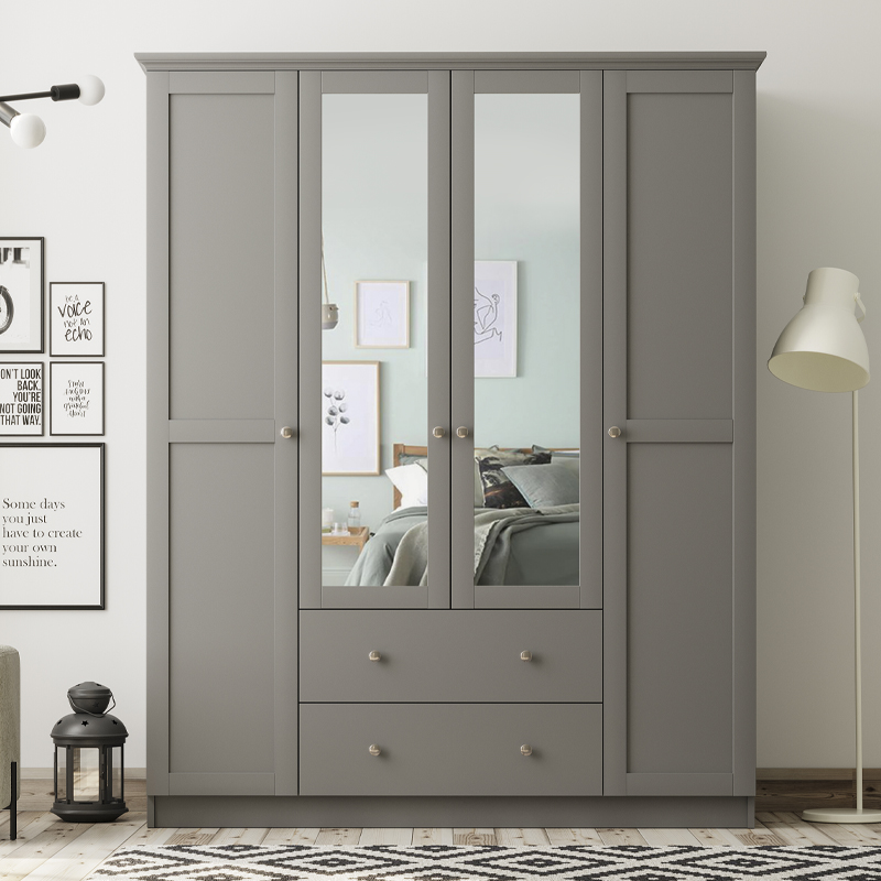 Ντουλάπα Ρούχων Emily Megapap Τετράφυλλη Με Καθρέπτη Και Συρτάρια Χρώμα Ανθρακί 140X50X210Εκ. Ντουλάπα Ρούχων Emily Megapap Τετράφυλλη Με Καθρέπτη Και Συρτάρια Χρώμα Ανθρακί 140X50X210Εκ.