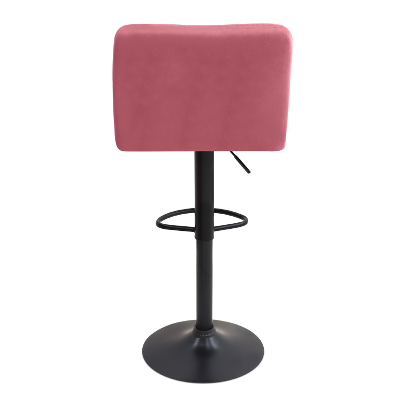 Σκαμπό Μπαρ Carmelo Megapap Με Ρυθμιζόμενο Ύψος Βελούδο Σάπιο Μήλο - Βάση Μαύρο Ματ 45X42X90/113Εκ.