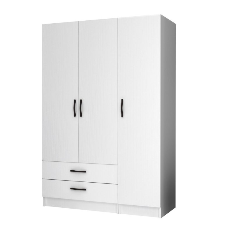 Ντουλάπα Ρούχων Ricardo Megapap Τρίφυλλη Χρώμα Λευκό 120X51,8X181Εκ.