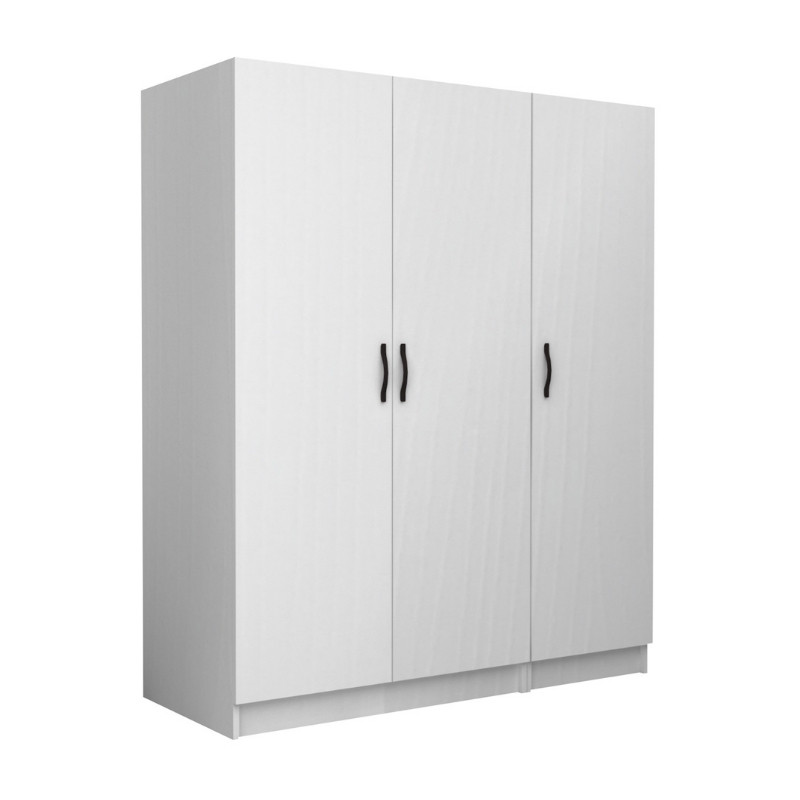 Ντουλάπα Ρούχων Victoria Megapap Τρίφυλλη Χρώμα Λευκό 150X60X181Εκ.