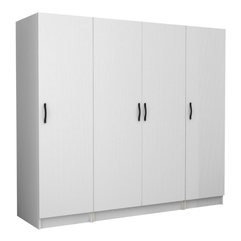 Ντουλάπα Ρούχων Victoria Megapap Τετράφυλλη Χρώμα Λευκό 200X60X181Εκ.