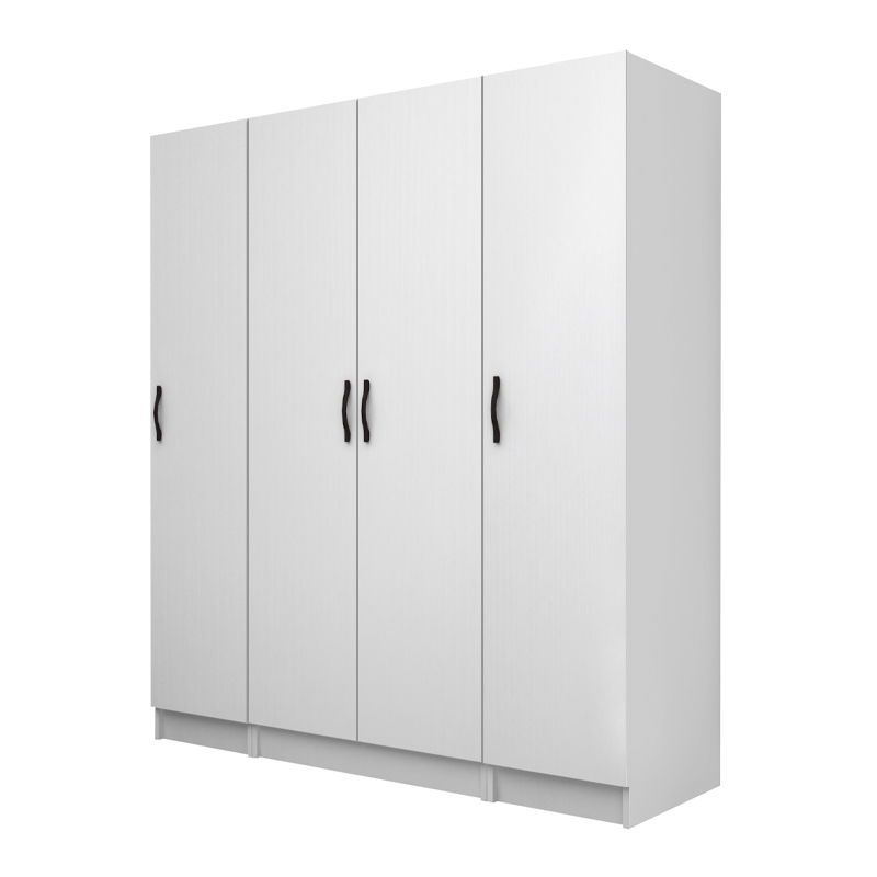 Ντουλάπα Ρούχων Vivian Megapap Τετράφυλλη Χρώμα Λευκό 160X51,8X181Εκ.