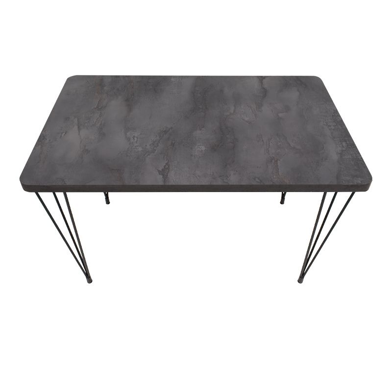 Σετ Τραπεζαρία 5Τμχ Roger - Christy Megapap Mdf - Ύφασμα Χρώμα Σκούρο Γκρι Σκυροδέματος - Λαδί 120X70X75Εκ.