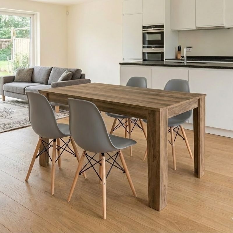 Σετ Τραπεζαρία 5Τμχ Darlen - Nova Megapap Χρώμα Καρυδί - Γκρι 125X72X74Εκ.