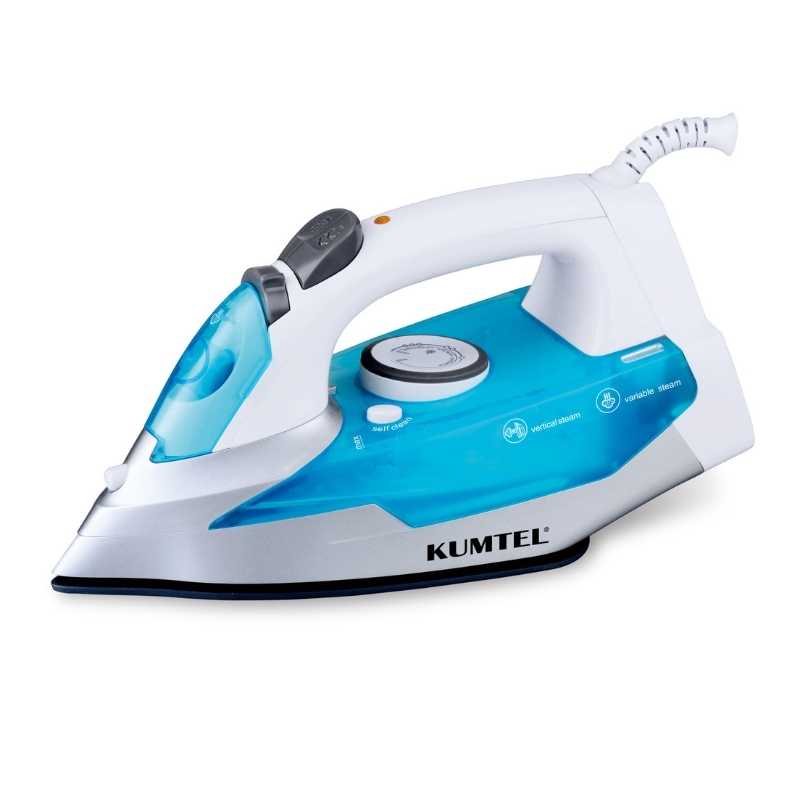 Σίδερο Ατμού Kumtel Hmu-01Blue Με Πλάκα Teflon Χρώμα Λευκό - Μπλε