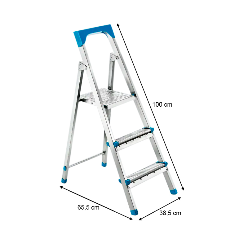 Σκάλα Gi200 Perilla Μεταλλική 2+1 Σκαλοπάτια 60Εκ.