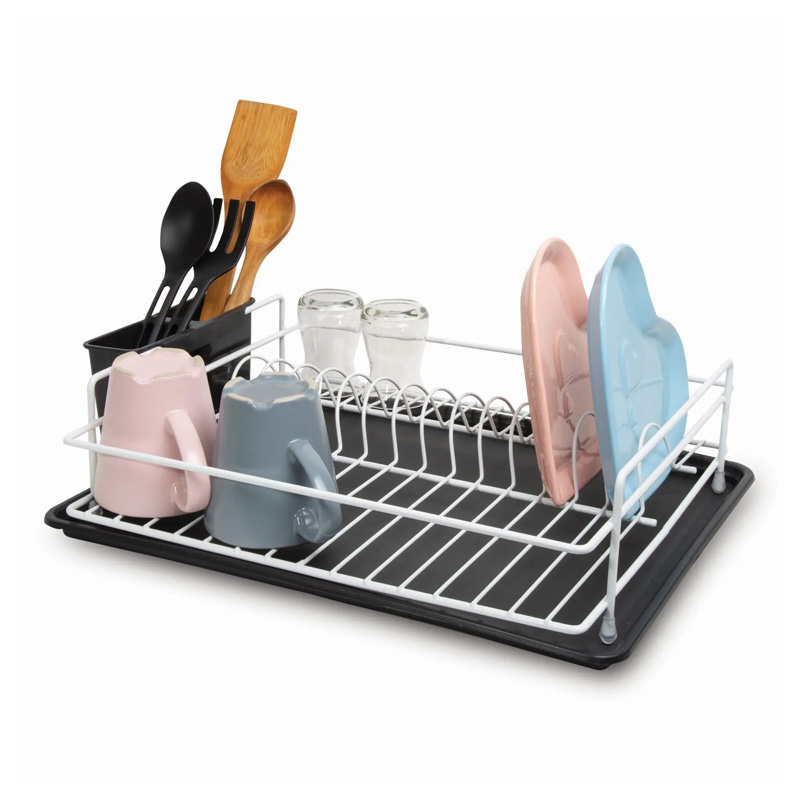 Πιατοθήκη Μεταλλική Perilla Χρώμα Λευκό 46X33X12Εκ.