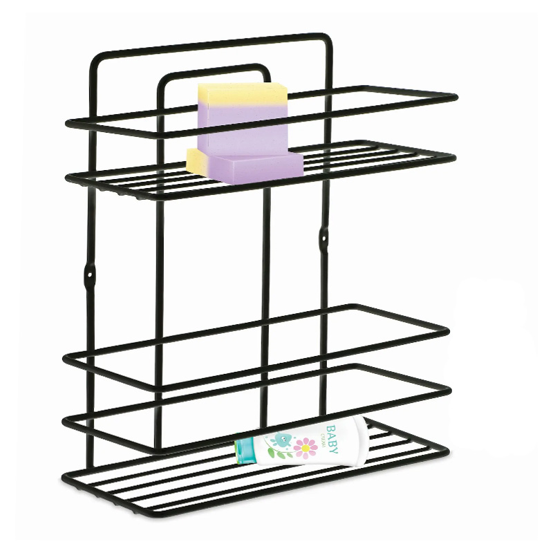 Ραφιέρα Μπάνιου Perilla Μεταλλική Χρώμα Μαύρο 27X12X34Εκ.