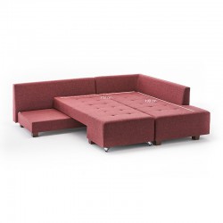 Γωνιακός Καναπές - Κρεβάτι Manama Megapap Δεξιά Γωνία Υφασμάτινος Χρώμα Μπορντώ 280X206X85Εκ.