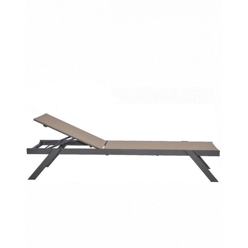 Myconos Sun-Lounger Dark Grey/Cappuccino 200.0000 x 65.0000 x 33.0000