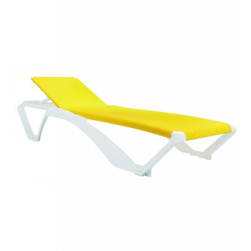 Sun-Lounger Marina/White, Resin/Textilene* 190.0000 x 73.0000 x 35.0000