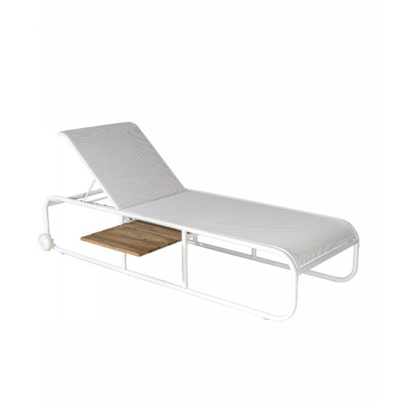 Nemo/SL Sun-Lounger White, WITH Side Table 205.0000 x 72.0000 x 98.0000