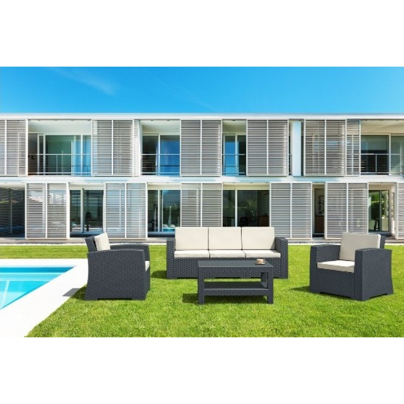 Monaco/ST-D3 Dark Grey* Sofa 79.0000 x 198.0000 x 79.0000