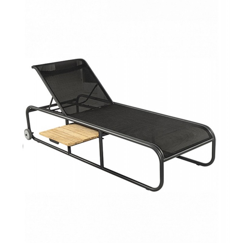 Nemo/SL Sun-Lounger Anthracite, WITH Side Table 205.0000 x 72.0000 x 98.0000