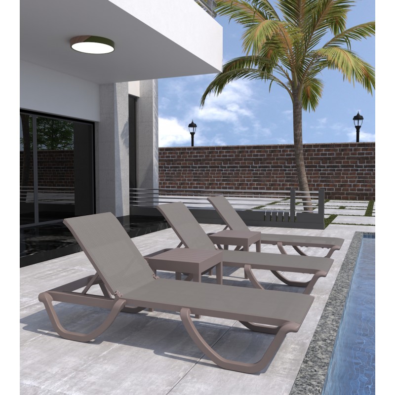 Florence/SL* Resin Sun Lounger Cappuccino 190.0000 x 69.0000 x 33.0000