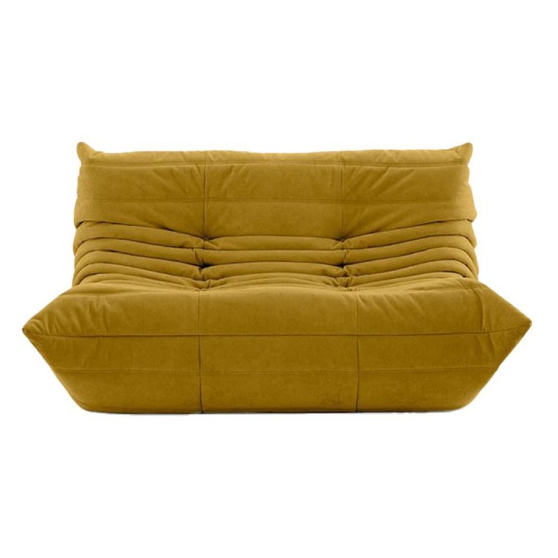 Καναπές διθέσιος Nextdeco Togo alcantara κίτρινο Υ70x132x102εκ