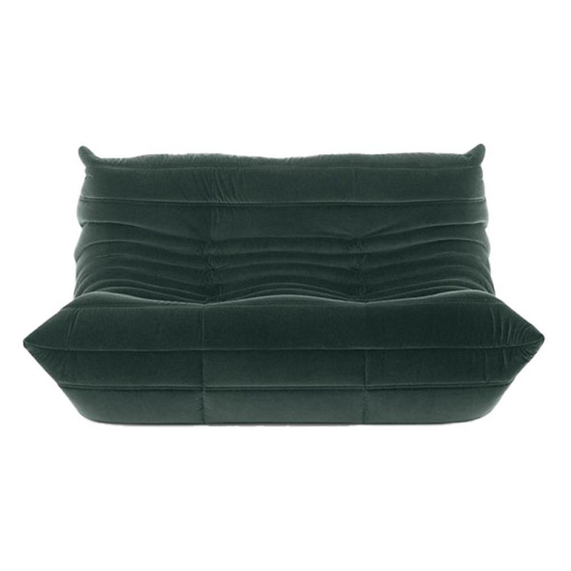 Καναπές διθέσιος Nextdeco Togo alcantara σκούρο πράσινο Υ70x132x102εκ