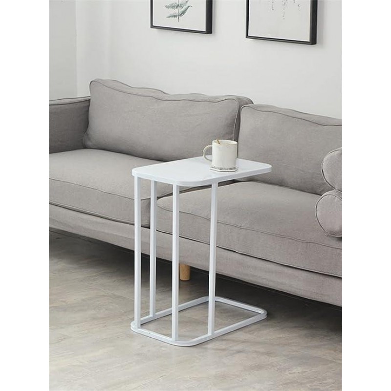 Τραπεζάκι βοηθητικό μεταλλικό σε λευκό χρώμα Υ55x45x25εκ.