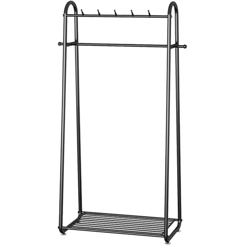 Κρεμάστρα με ράγα μεταλλική σε μαύρο χρώμα  Υ174x80x35εκ.