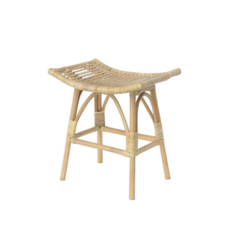 Σκαμπό Nextdeco Haunani από rattan Υ60x50x41εκ.