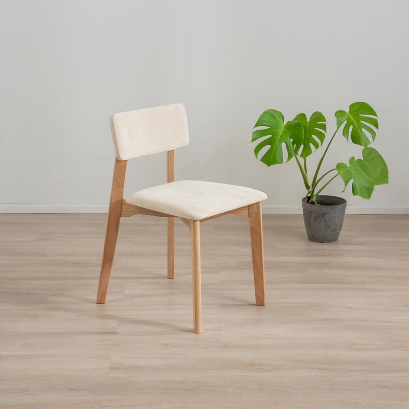 Καρέκλα τραπεζαρίας Nextdeco Natural λευκή Y77x44x52εκ.