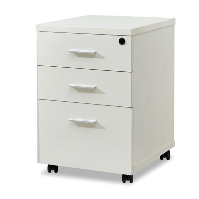 Nextdeco συρταριέρα λευκή με 3 συρτάρια - κλειδαριά Υ60x40x44εκ.