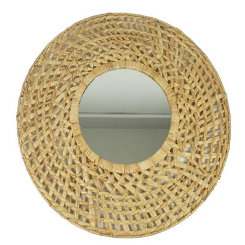 Καθρέφτης στρογγυλός BOHO  Ø90εκ. με μεταλλικό πλαίσιο, επενδεδυμένος με φυσικές θαλάσσιες ίνες.